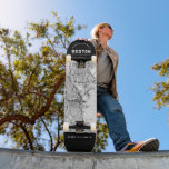 Boston City Karta Skateboard<br><div class="desc">Ett unikt karta i den vackra staden Boston,  Massachusetts. Skateboard har en gata karta i staden innanför ett svart gräns längst upp och grund. Ett roligt sätt att representera den stad du kärlek bor i!</div>