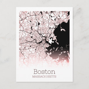 Boston City Karta Vykort