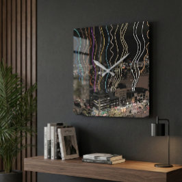 Boston City Lights Fyrkantig Klocka