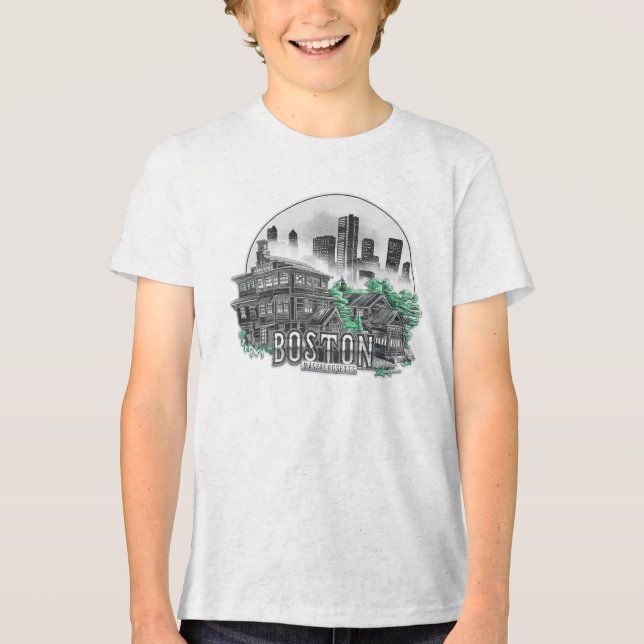 Boston City Massachusetts USA T Shirt (Framsida)