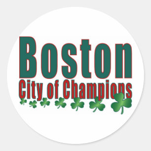 Boston City of Champions Runt Klistermärke