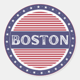 Boston City Pride Emblem – Amerikansk Identitet Runt Klistermärke