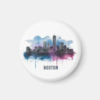 Boston City Skyline, Boston Ma Silhuett Magnet