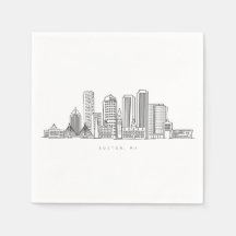 Boston City Skyline, boston ma silhuett