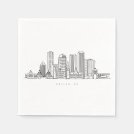 Boston City Skyline, boston ma silhuett Pappersservett
