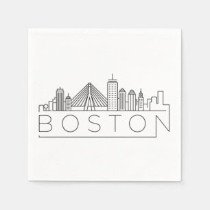 Boston City Skyline, boston ma silhuett Pappersservett