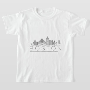 Boston City Skyline, boston ma silhuett T Shirt