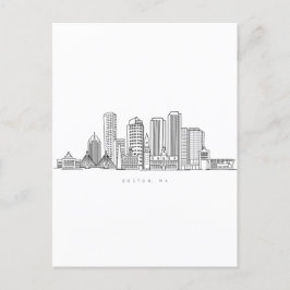 Boston City Skyline, boston ma silhuett Vykort