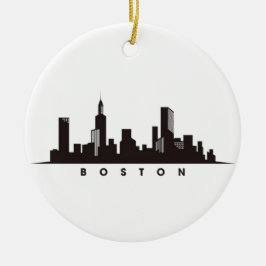 Boston City Skyline, boston ma siluett Julgransprydnad Keramik