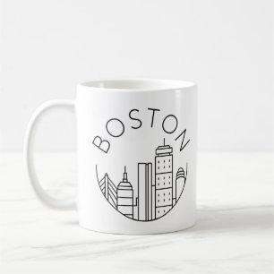 Boston City Skyline, boston ma siluett Kaffemugg