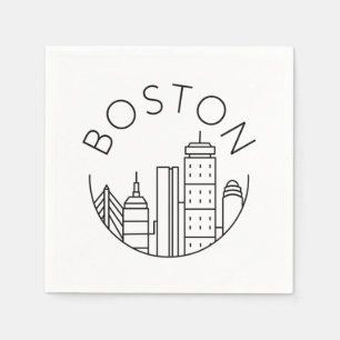 Boston City Skyline, boston ma siluett Pappersservett