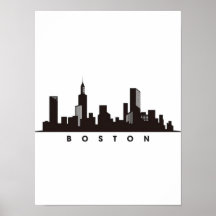 Boston City Skyline, boston ma siluett