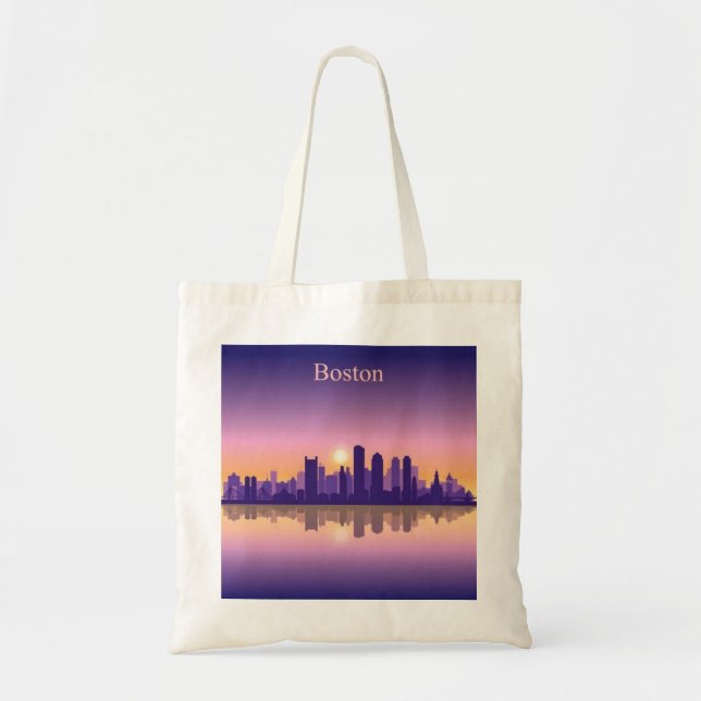 Boston City Skyline, boston ma siluett Tygkasse (Framsidan)
