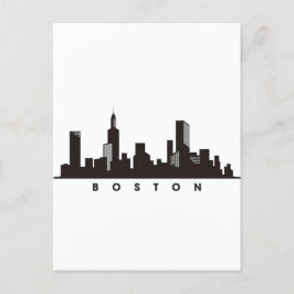 Boston City Skyline, boston ma siluett Vykort