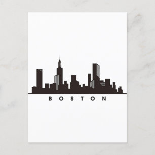 Boston City Skyline, boston ma siluett Vykort