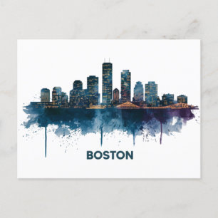 Boston City Skyline, Boston Ma Skyline Kaffe Mugg Vykort