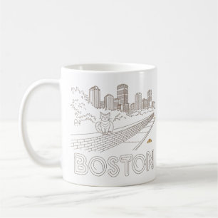 Boston City Skyline, Boston Ma USA Skyline Kaffemugg