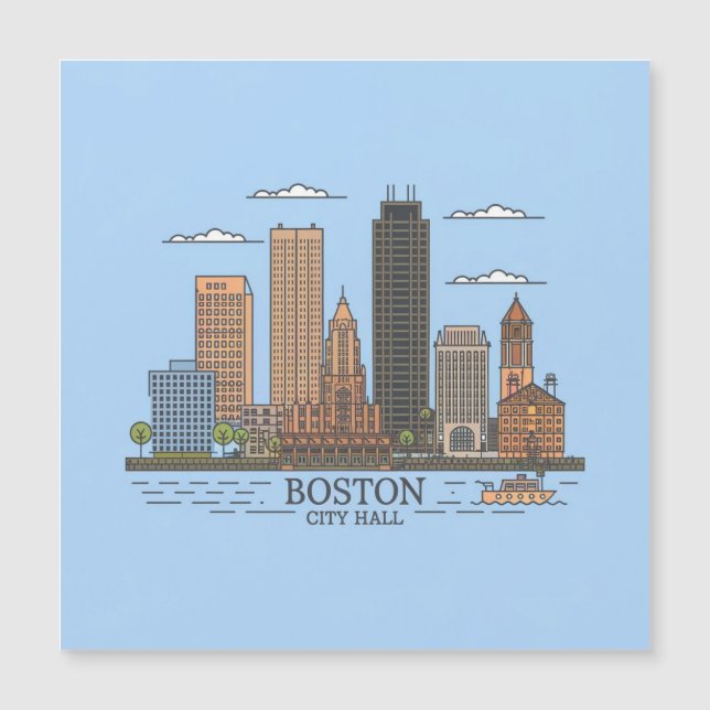 Boston City Skyline, Boston morsa skyline (Framsida)