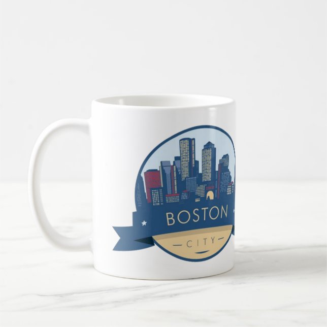 Boston City Skyline, Boston morsa skyline Kaffemugg (Vänster)