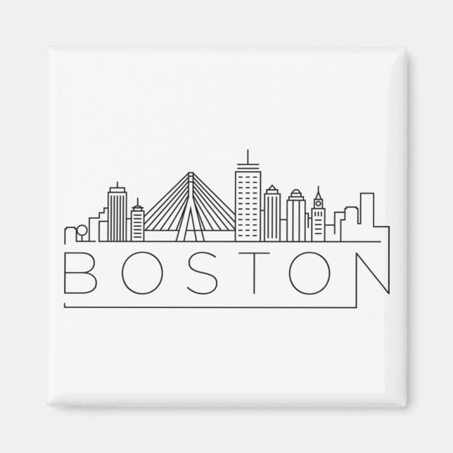 Boston City Skyline, Boston Morsa Skyline Magnet (Framsidan)