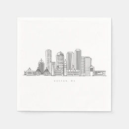 Boston City Skyline, Boston morsa skyline Pappersservett