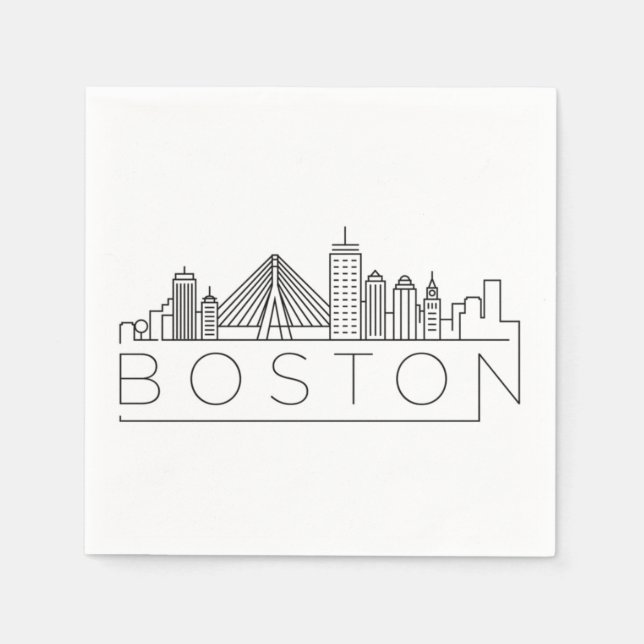 Boston City Skyline, Boston morsa skyline Pappersservett (Framsidan)
