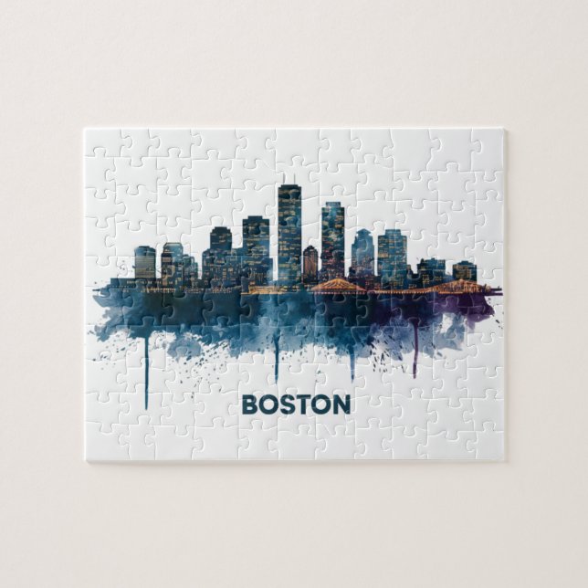 Boston City Skyline, Boston Morsa Skyline Pussel (Horisontell)