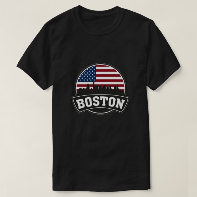 Boston City Skyline, Boston morsa skyline T Shirt (Design framsida)