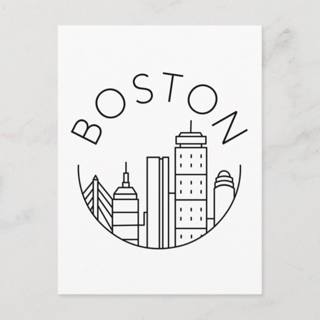 Boston City Skyline, Boston morsa skyline Vykort (Framsida)