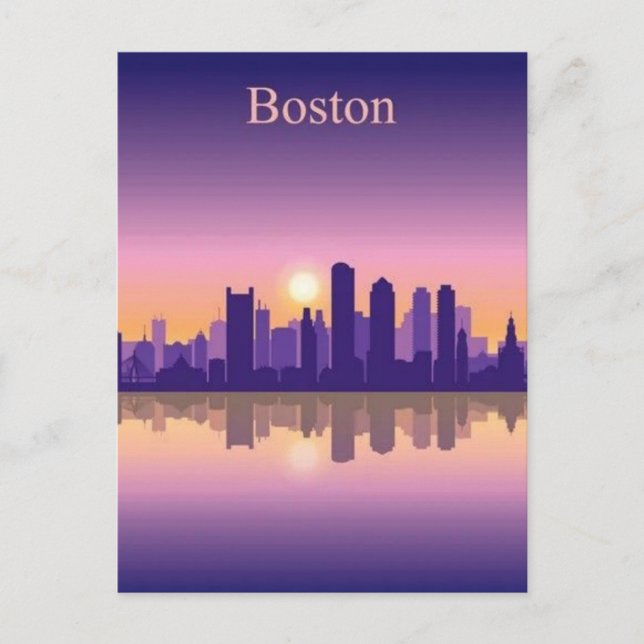 Boston City Skyline, Boston morsa skyline Vykort (Framsida)