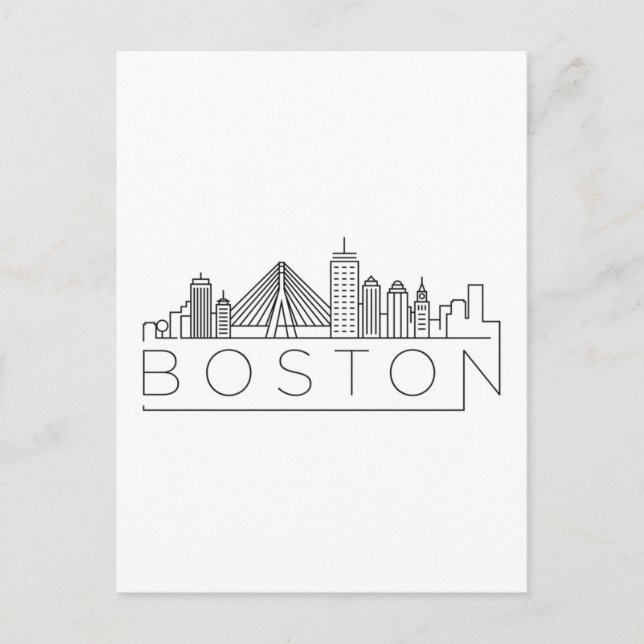 Boston City Skyline, Boston morsa skyline Vykort (Framsida)
