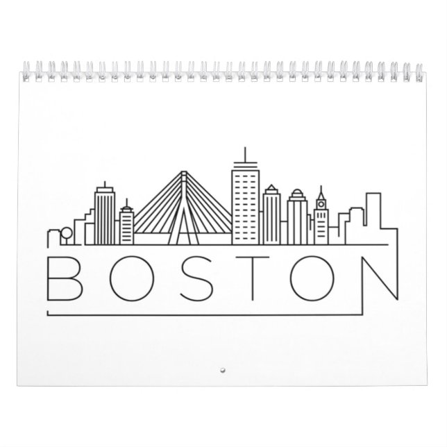 Boston City Skyline, Boston Morsa Us Kalender (Omslag)