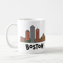 Boston City Skyline, Boston Morsa Us Skyline Kaffemugg
