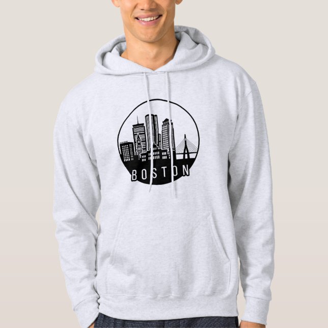 Boston City Skyline Hoodie (Framsida)