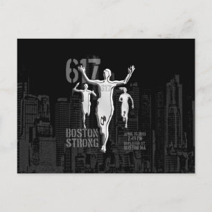 Boston City Strong Memory on Black Decor Vykort