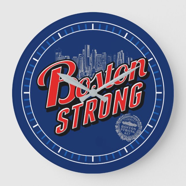 Boston City Strong Memory on Navy Blue Dial Stor Klocka (Framsida)