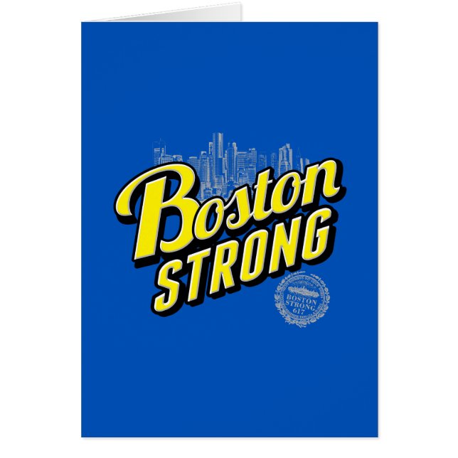 Boston City Strong RemMembers på Blue Hälsningskort (Framsidan)