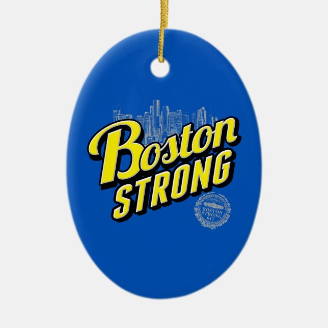 Boston City Strong RemMembers på Blue Julgransprydnad Keramik (Framsidan)