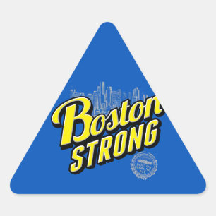 Boston City Strong RemMembers på Blue Triangelformat Klistermärke