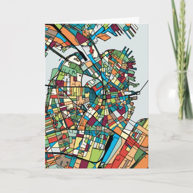 Boston City USA Kort (Framsida)