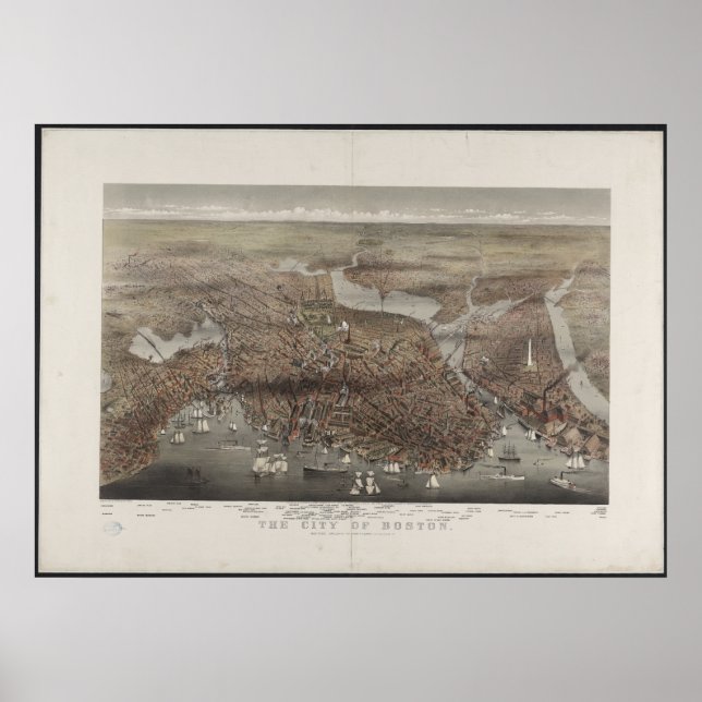 Boston City View 1873 Poster (Framsidan)