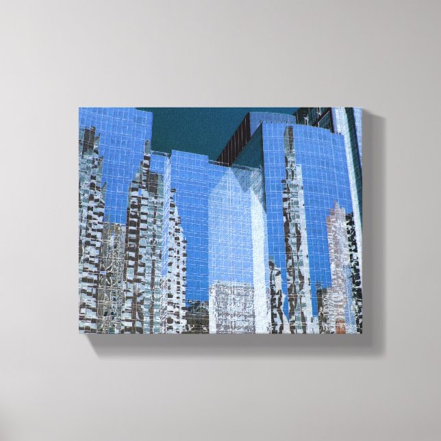 Boston Cityscape Blue Canvastryck (Framsida)