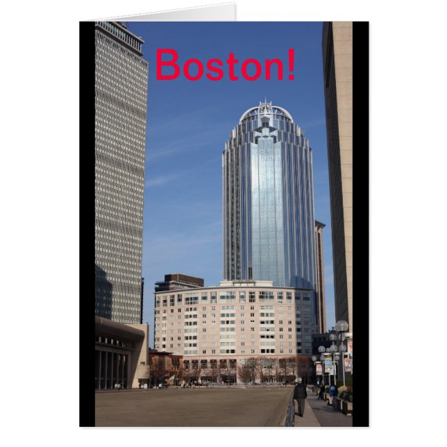 Boston Cityscape Card Hälsningskort (Framsidan)