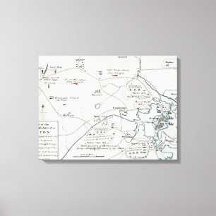 BOSTON-CONCORD KARTA, 1775 CANVASTRYCK