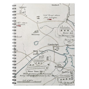 BOSTON--CONCORDKARTA, 1775 ANTECKNINGSBOK