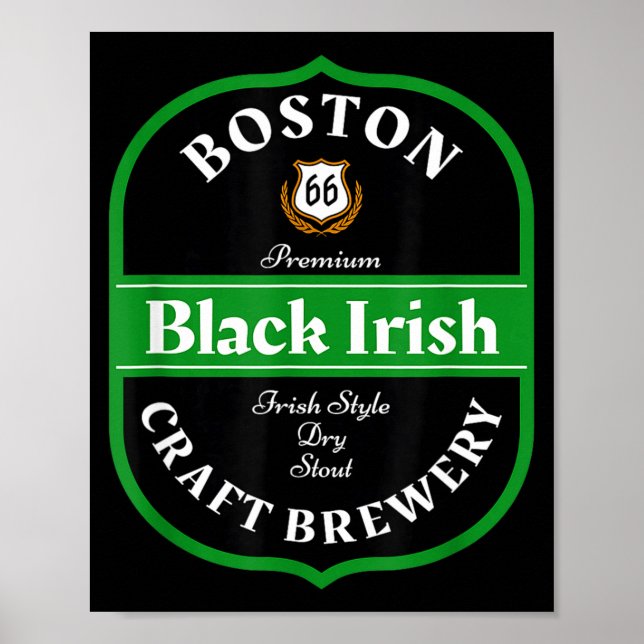 Boston Craft Brewery Boston Black Irish Stout Nove Poster (Framsidan)