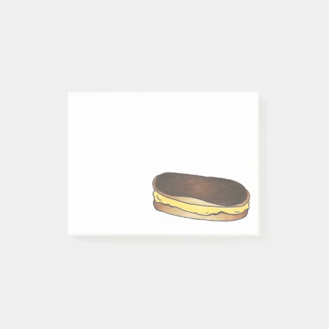 Boston Cream Chocolate Eclair Pastry Food Post it Post-it Block (Framsida)