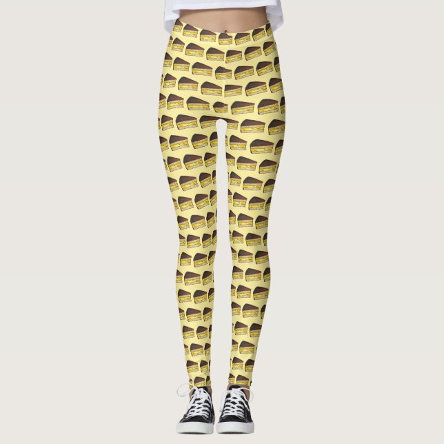 Boston Cream Creme Paj Slice Foodie Massachusetts Leggings (Framsida)