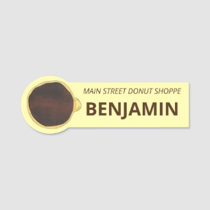 Boston Cream Donut Doughnut CustChocolate Namnbricka