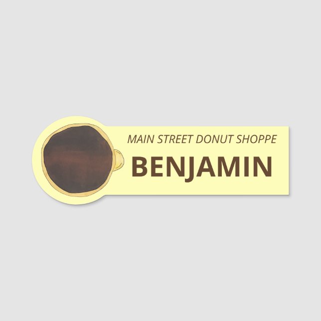 Boston Cream Donut Doughnut CustChocolate Namnbricka (Framsida)